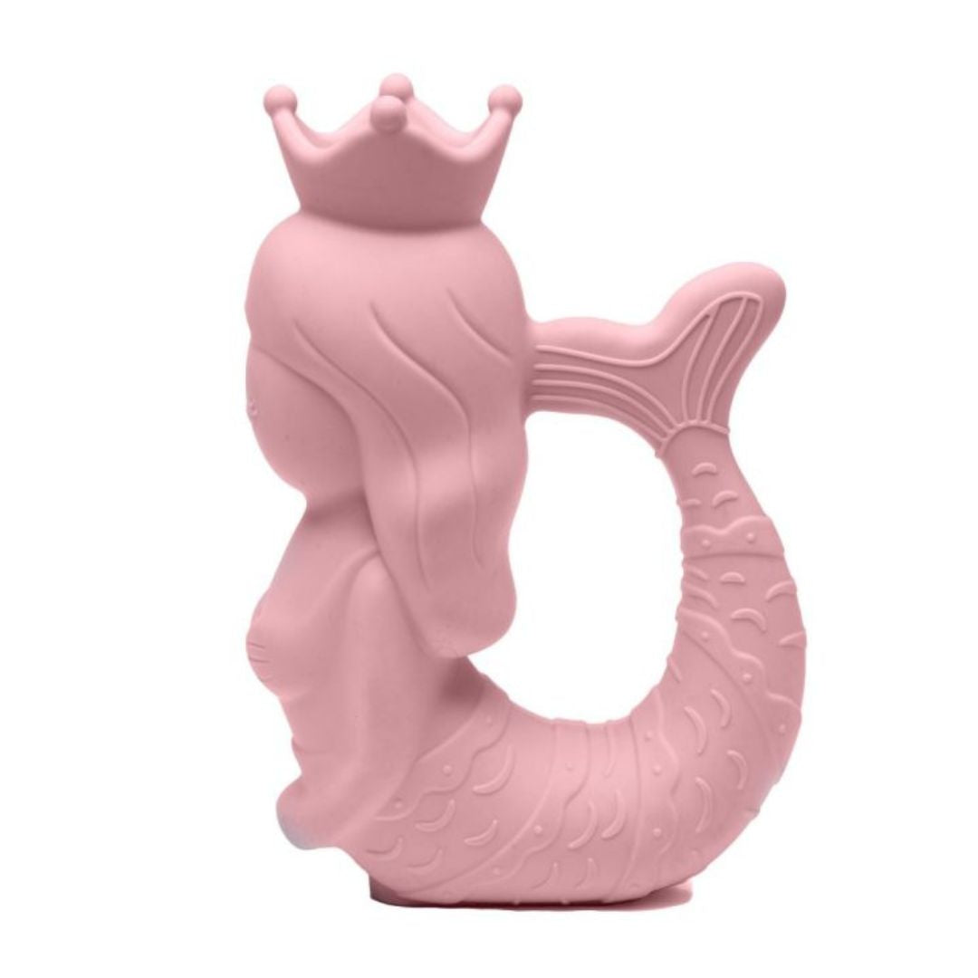 Rosa vandkande formet som en havfrue fra Scrunch, i silikone, set fra siden, fås hos Nordic Simply