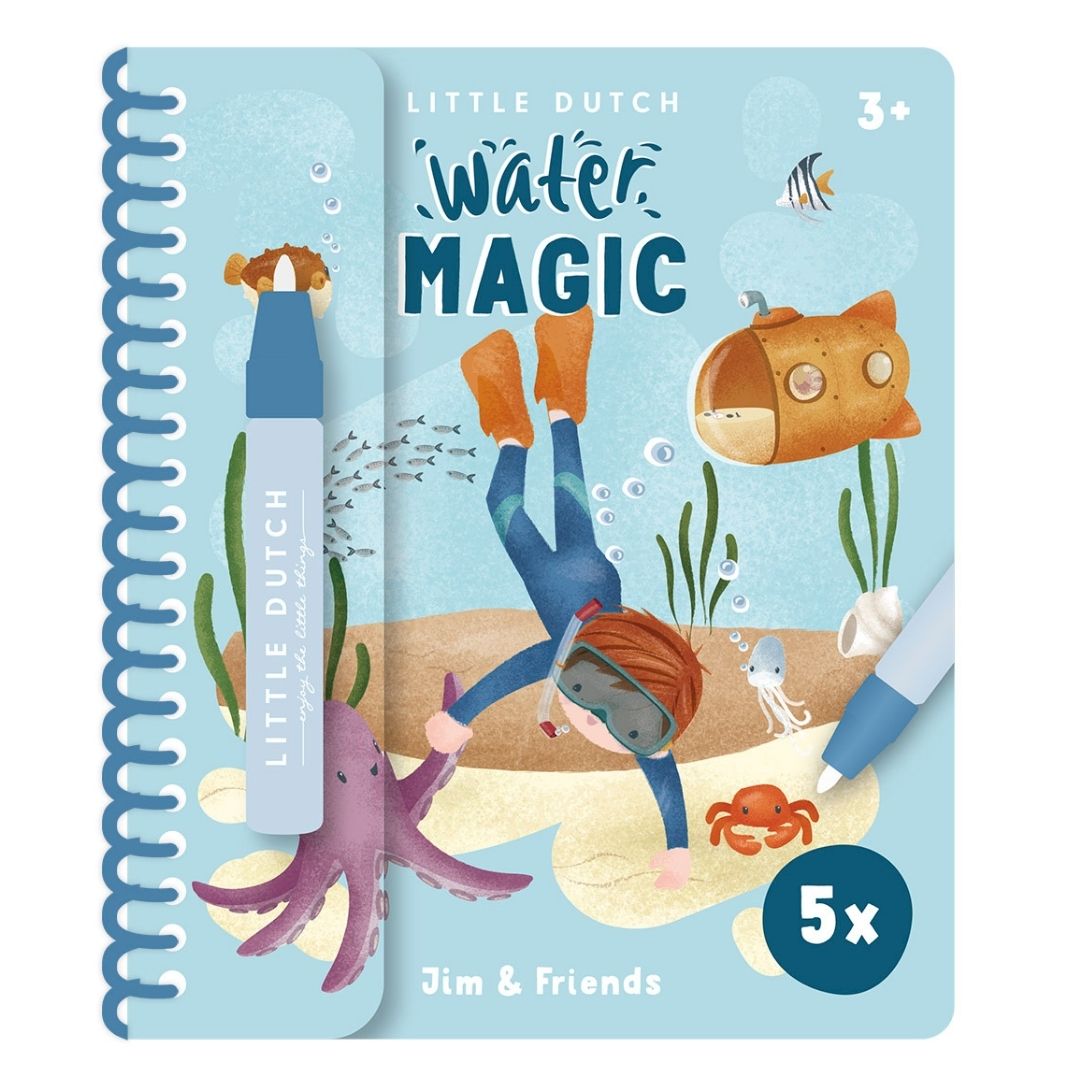 Vandmalebog til børn med drengen Jim og venner fra Little Dutch, fås hos Nordic Simply