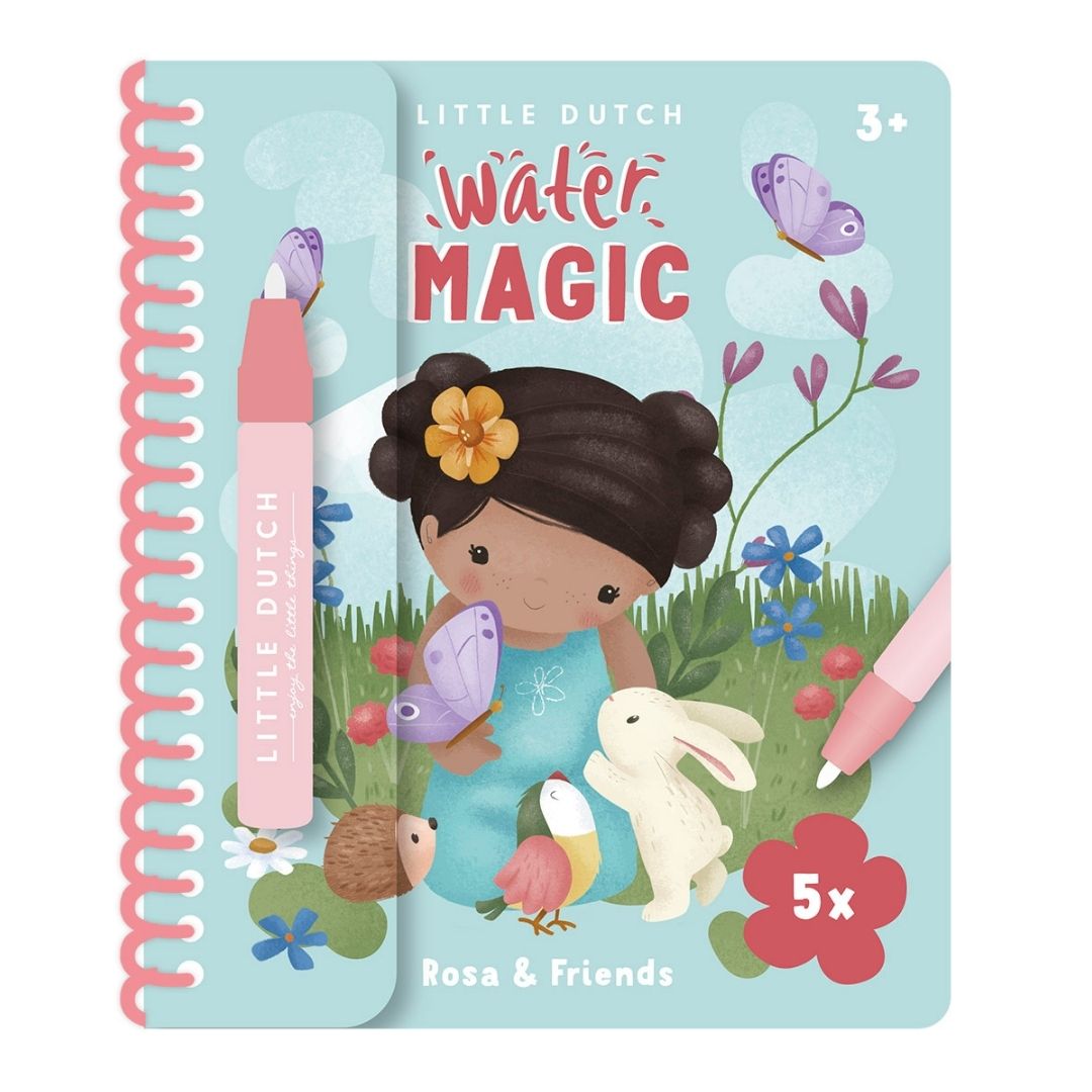 Vandmalebog til børn med pigen Rosa og venner fra Little Dutch fås hos Nordic Simply
