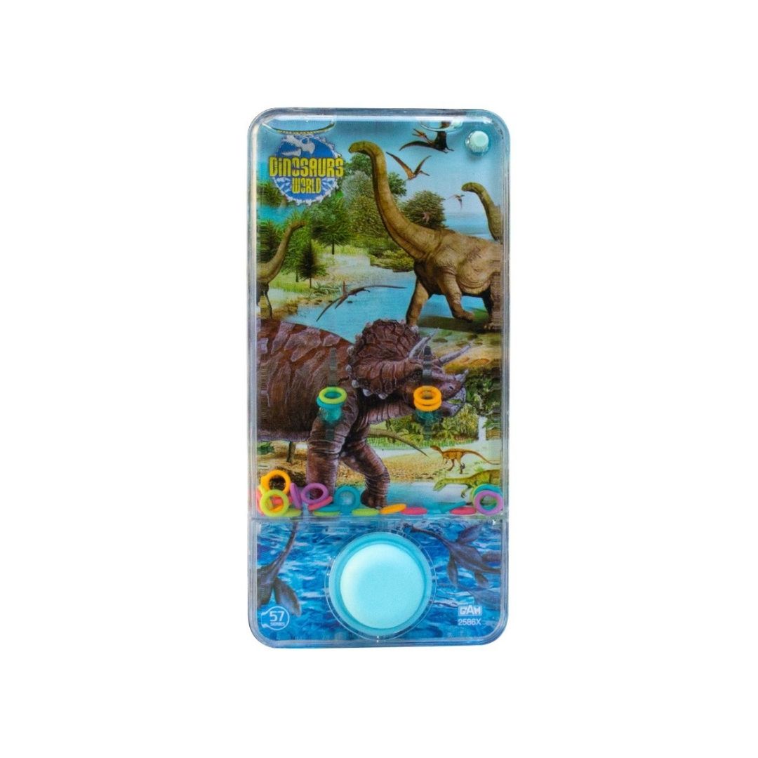 Blå dino vandspil, se om du kan få alle ringene på plads, dyst alene eller mod venner, fint lille rejsespil fra Magni