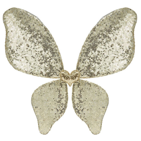 Sommerfuglevinger i guld og glitter, perfekt udklædning som sommerfugl til børn fra 3 år og op fra Mimi & Lula fås hos Nordic Simply