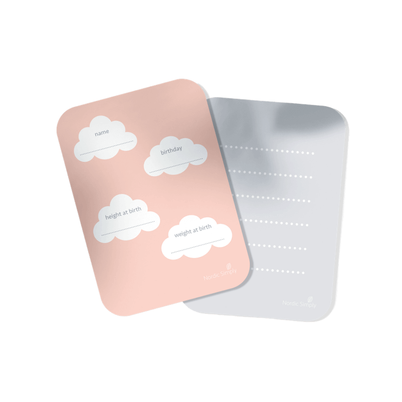 milepælskort på engelsk i rosa farver fra nordicsimply