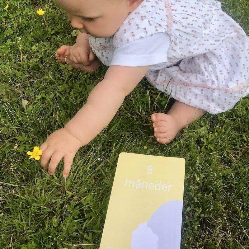 baby pige med milepælskort fra nordicsimply