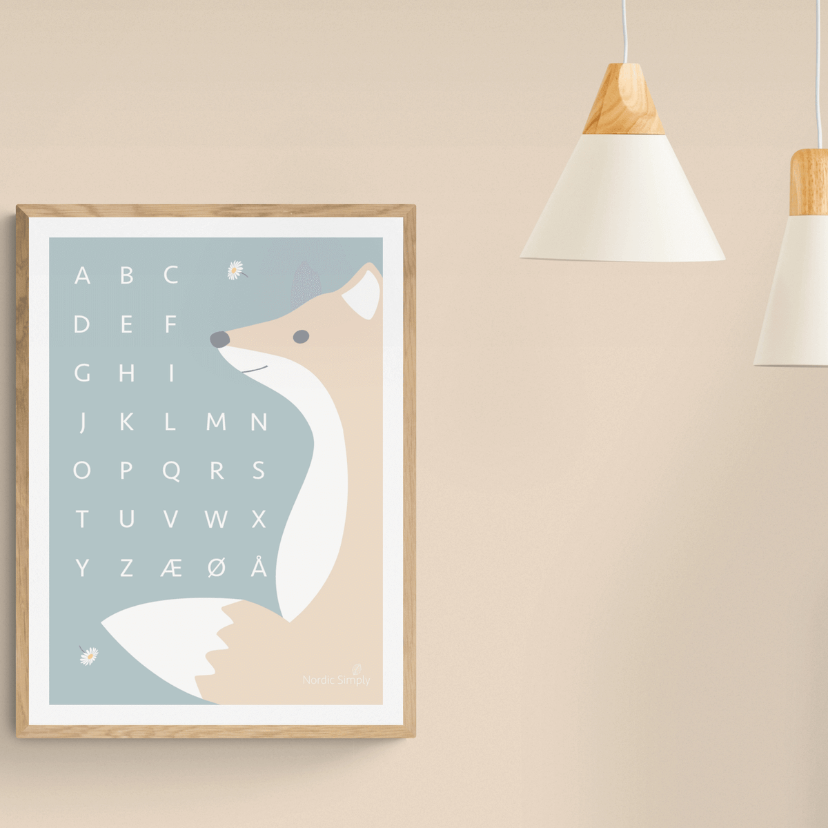 Alfabetplakat til barn - personlig, Lær ABC - Dansk design – NORDIC SIMPLY