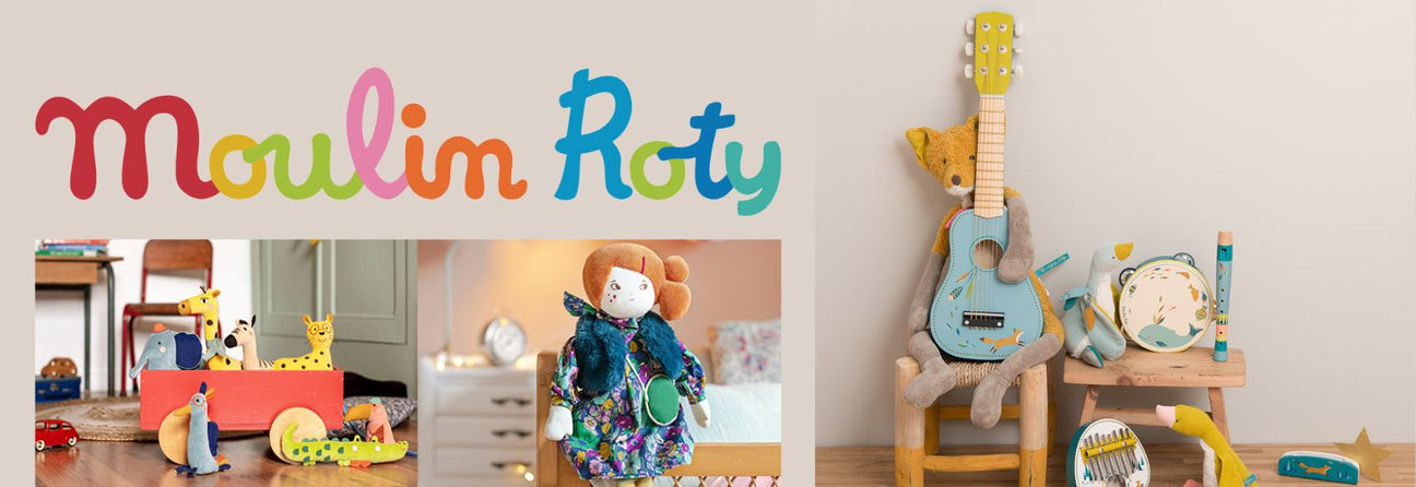 Moulin Roty logo og legetøj hos Nordic Simply