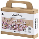 sæt med træperler i pastelfarver til kreativ leg til børn fra 3 år og op
