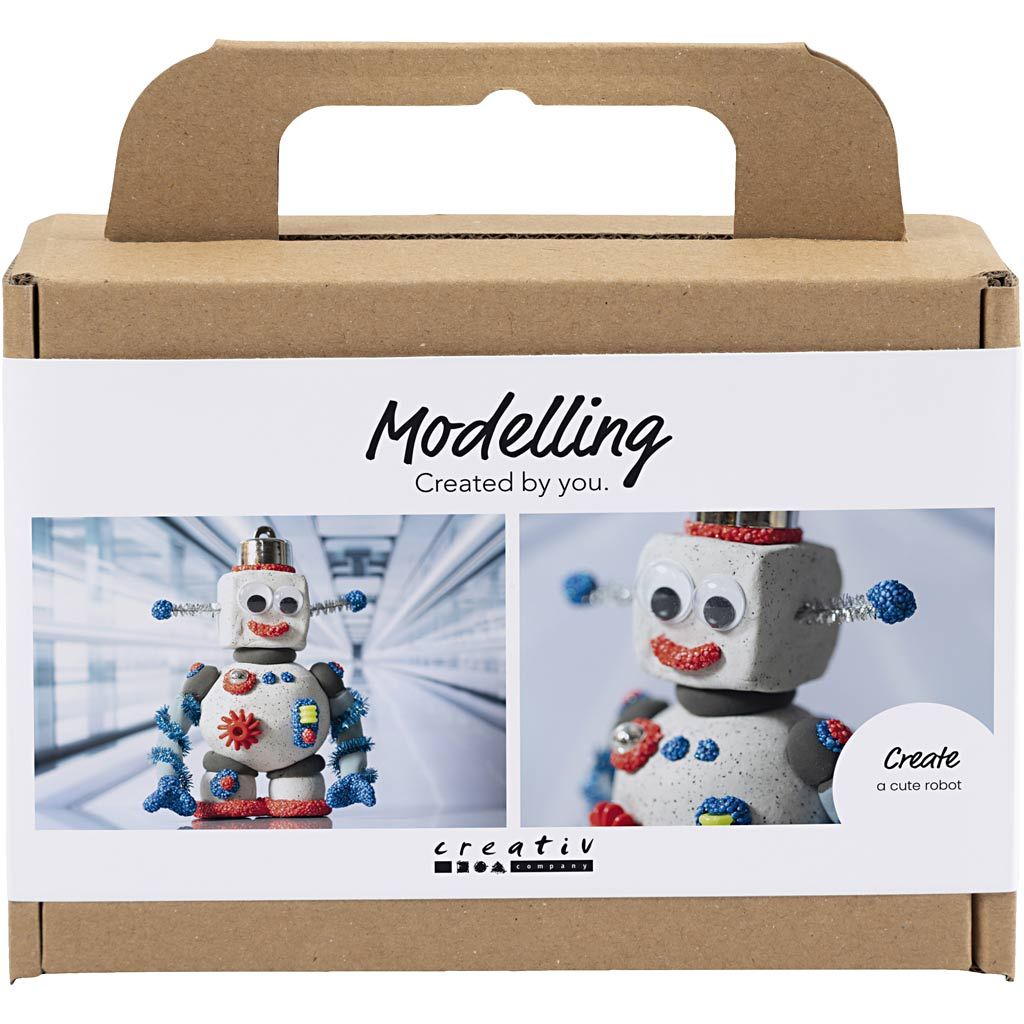 diy sæt til at skabe din egen robot af modellervoks.