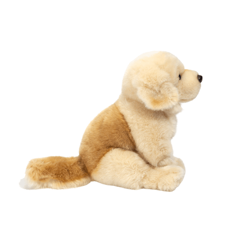 Golden retriever hvalp, bamsehund i lys, der sidder ned fra Teddy Hermann hos nordicsimply