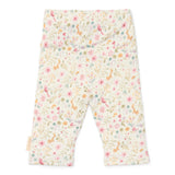 Hvide leggings til baby med rosa motiver. Blød bomuld, Fairy Garden fra Little Dutch.