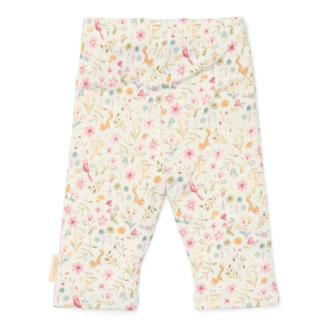 Hvide leggings til baby med rosa motiver. Blød bomuld, Fairy Garden fra Little Dutch.