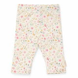 Leggings til baby, babybukser hvid med Rosa motiver. Blød bomuld fra Little Dutch.