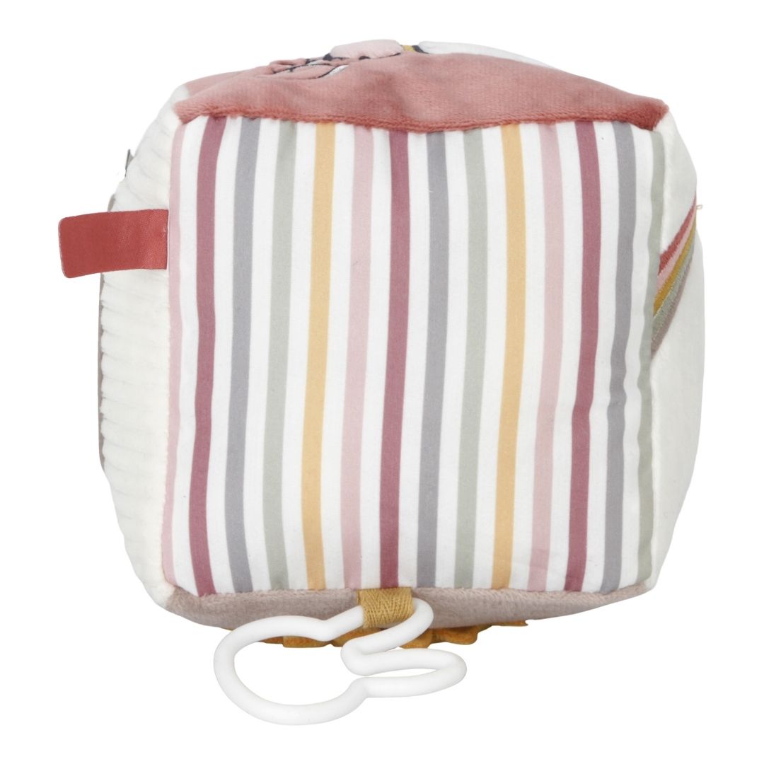 Aktivitetsterning til baby | Kanin rosa med striber og teksturer til babys sanser