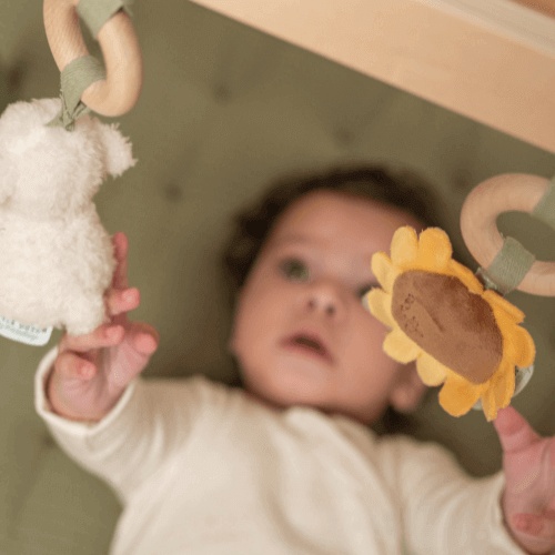 aktivitetsstativ i træ, babygym til baby fra little dutch hos nordicsimply