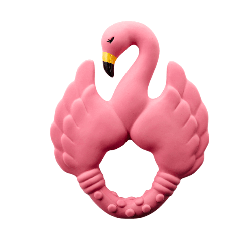 pink flamingo bidering til baby i naturgummi fra natruba hos nordicsimply