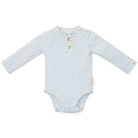 Lyseblå Body stocking med lange ærmer til baby I blød bomuld.