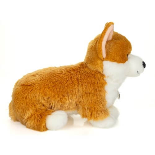 Sød Corgi bamse fra Teddy Hermann, 30 cm, der sidder og venter på leg og kram, perfekt legetøj for børn.