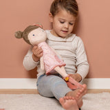 Pige krammer Dukke, Rosa 50 cm i blødt tøj, perfekt til leg og nærhed for børn fra 1 år.