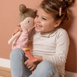 Dukke, Rosa 50 cm, blød slaske-dukke, perfekt ven til leg og kram for børn fra 1 år.