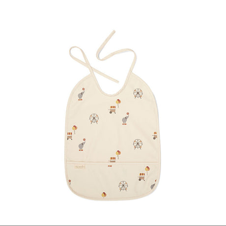 hagesmaek i beige med motiver af cirkus, og lomme foran, unisex.