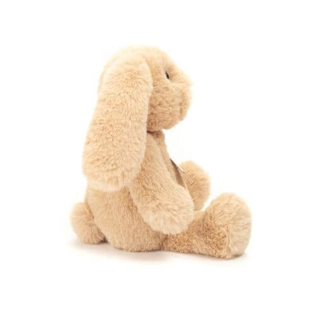 lille blød kanin bamse, set fra siden, måler 23 cm, perfekt som mini barselsgave, kaninungen er fra Teddy Hermann og fås hos Nordic Simply