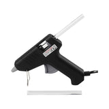 Limpistol mini, farve sort, set med limstang i og limstang ved siden af. Perfekt til kreative projekter