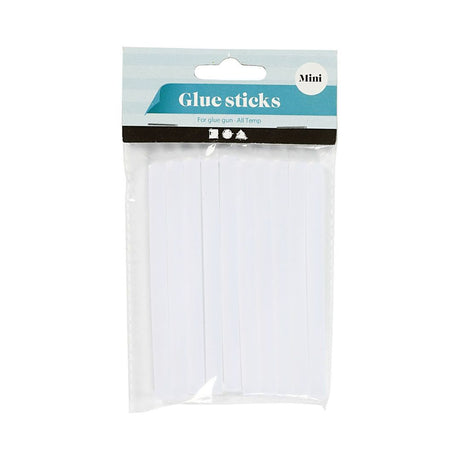 10 stk limstænger i klar transparent, set i indpakning. Måler 10 cm l og 7 mm ø. Passer til limpistol mini.