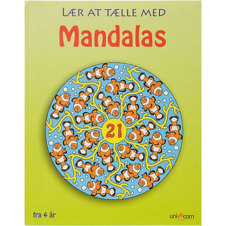 grøn mandalas tegnebog med tal at tegne. En lær tal malebog med flotte motiver.