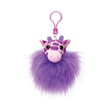 Nøglering med pelsdyr giraf-design i klare farver til skoletasken, perfekt til børn 6-12 år.