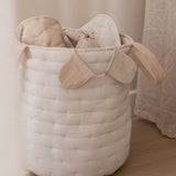 Opbevaringskurv stor beige | Øko-tex® med lækre materialer og plads til legetøj eller vasketøj.