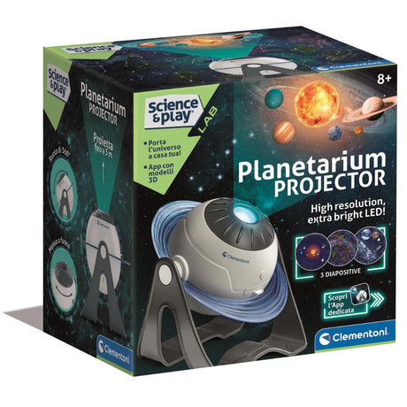 Planetarium projektor - Opdag planeter og stjerner, her pakket i farverig boks fra Clementoni med dias og lys.