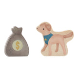 Pengesæk og politihund fra politibil med træfigurer fra Little Dutch i robust træ