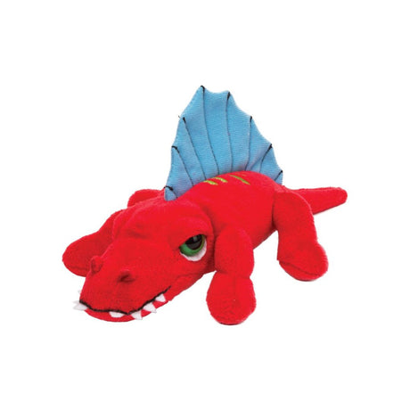 Sejløgle bamse rød ⏐ fantasidyr - rød Dimetrodon øgle med blå rygfinne blød bamse.