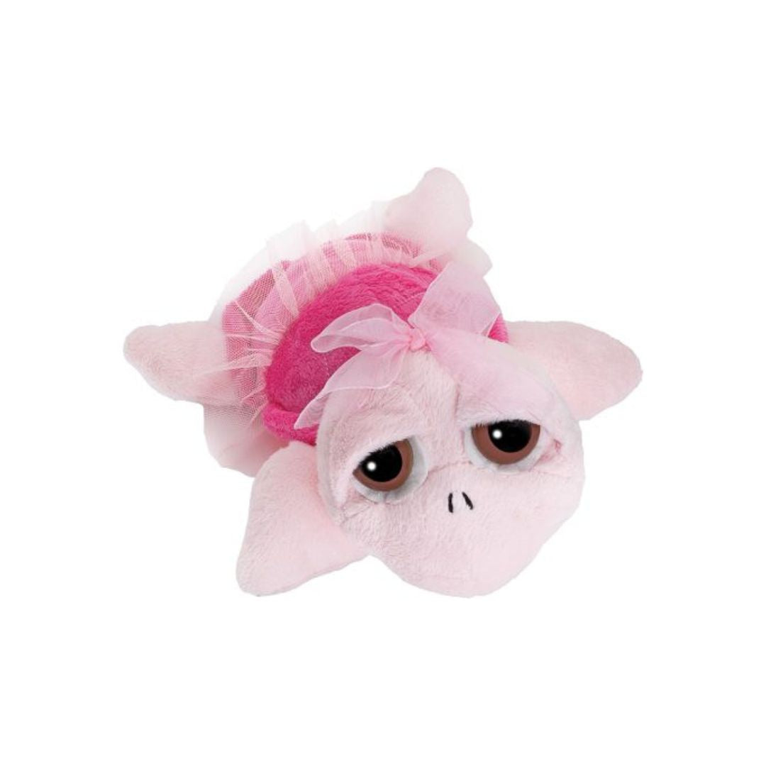 Skildpadde bamse rosa⏐ fantasidyr - sød rosa skildpadde bamse med tylskørt og store øjne, 15 cm, CE mærket.