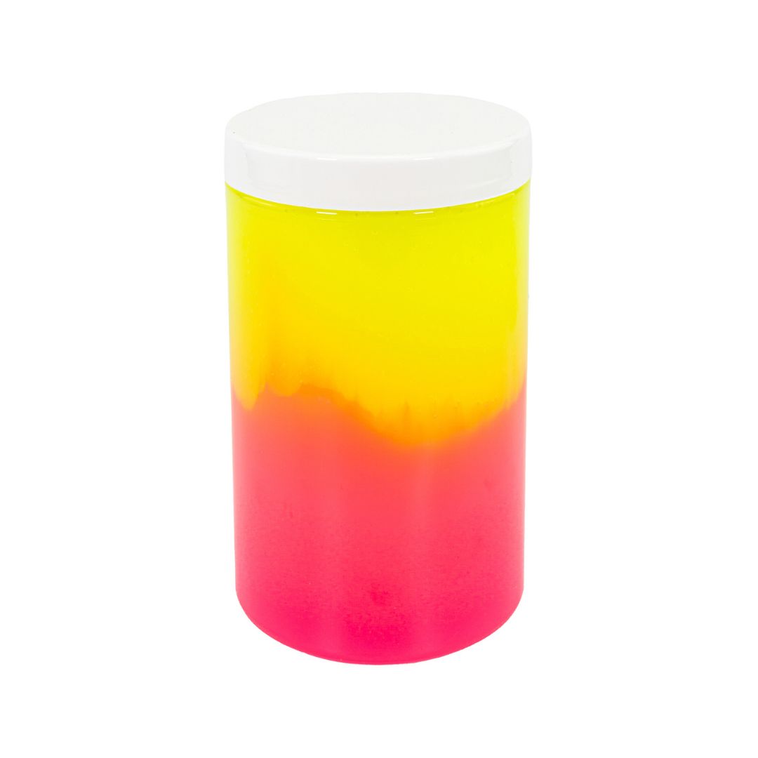Bøtte med tofarvet slim neon slim, fra Tuban, gul og pink.