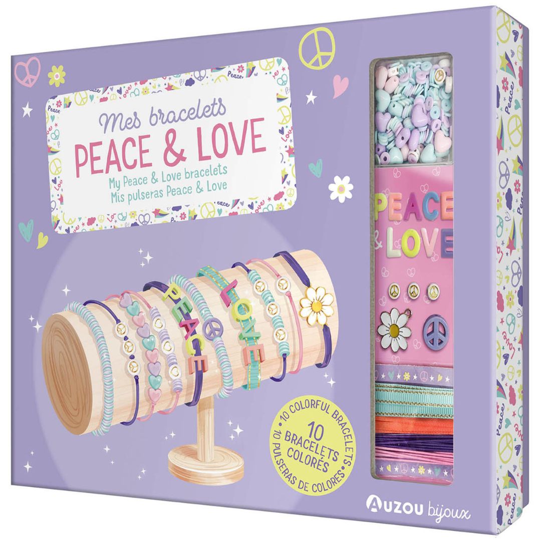 Smykkesæt - Skab 10 peace & love armbånd