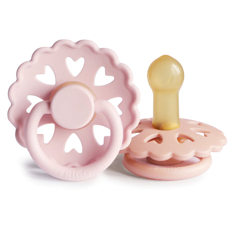 Sutter 2 stk rosa og fersken i latex, str 2, 6-18 måneder. Viking fra danske Frigg. Produceret i Danmark.