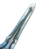 Legesværd drage Fantasy, grøn legesværd i fleksibelt EVA skum her set fra bladet, tæt på