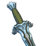 Legesværd drage Fantasy, grøn legesværd i fleksibelt EVA skum, her set tæt på med håndtag. Find legetøjssværd hos Nordic Simply