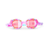 pink svømmebriller dekoreret med slik og glimmer fra Bling20, indtag vandet med stil.