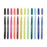 Tekstiltuscher 12 forskellige farver fra OOLY til tekstilkunst  på t-shirts, jeans, rygsække og sneakers