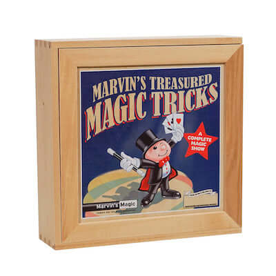 tryllesæt i trææske til tricks og tryllekunster for børn fra marvins magic hos nordicsimply