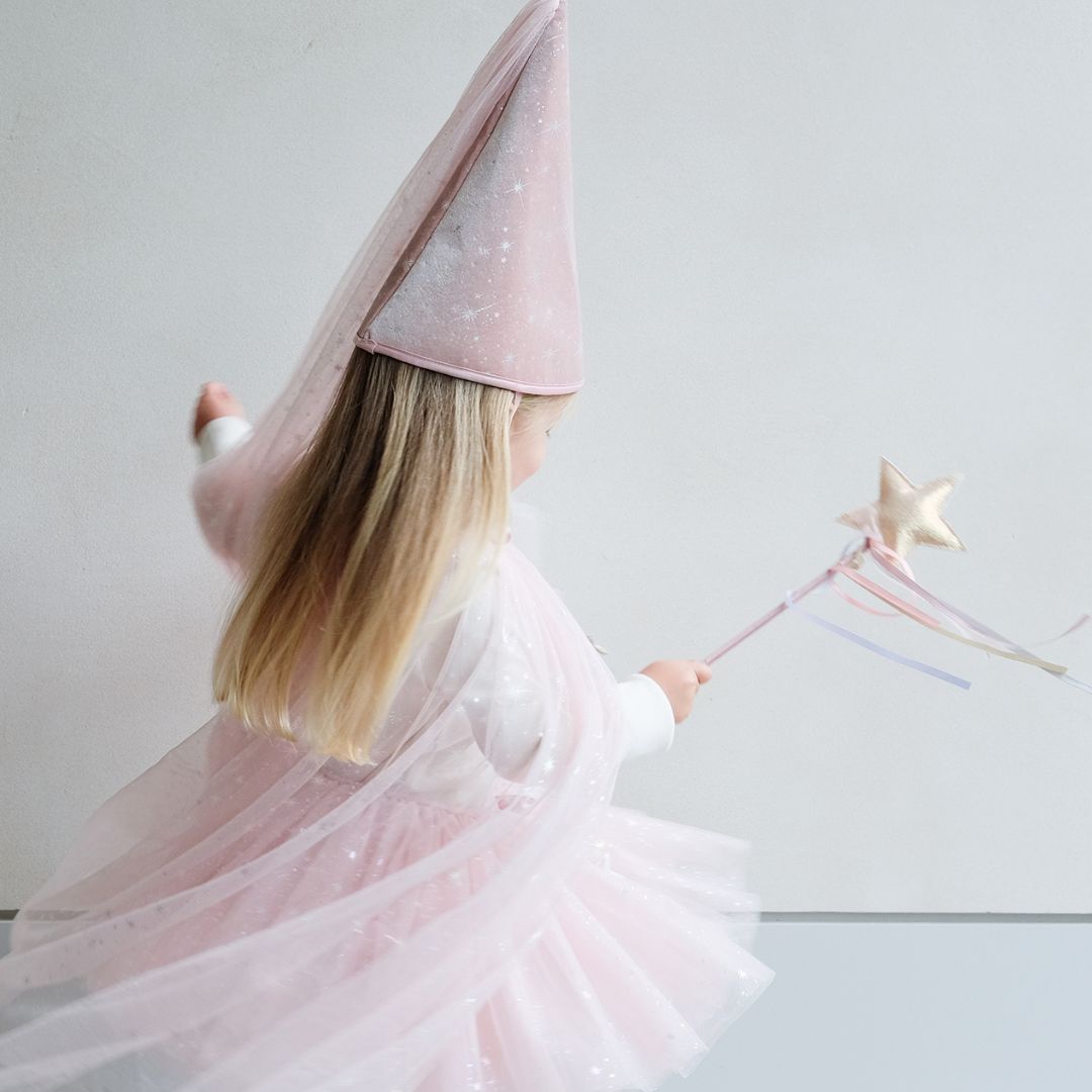 Tryllestav guld med satinbånd