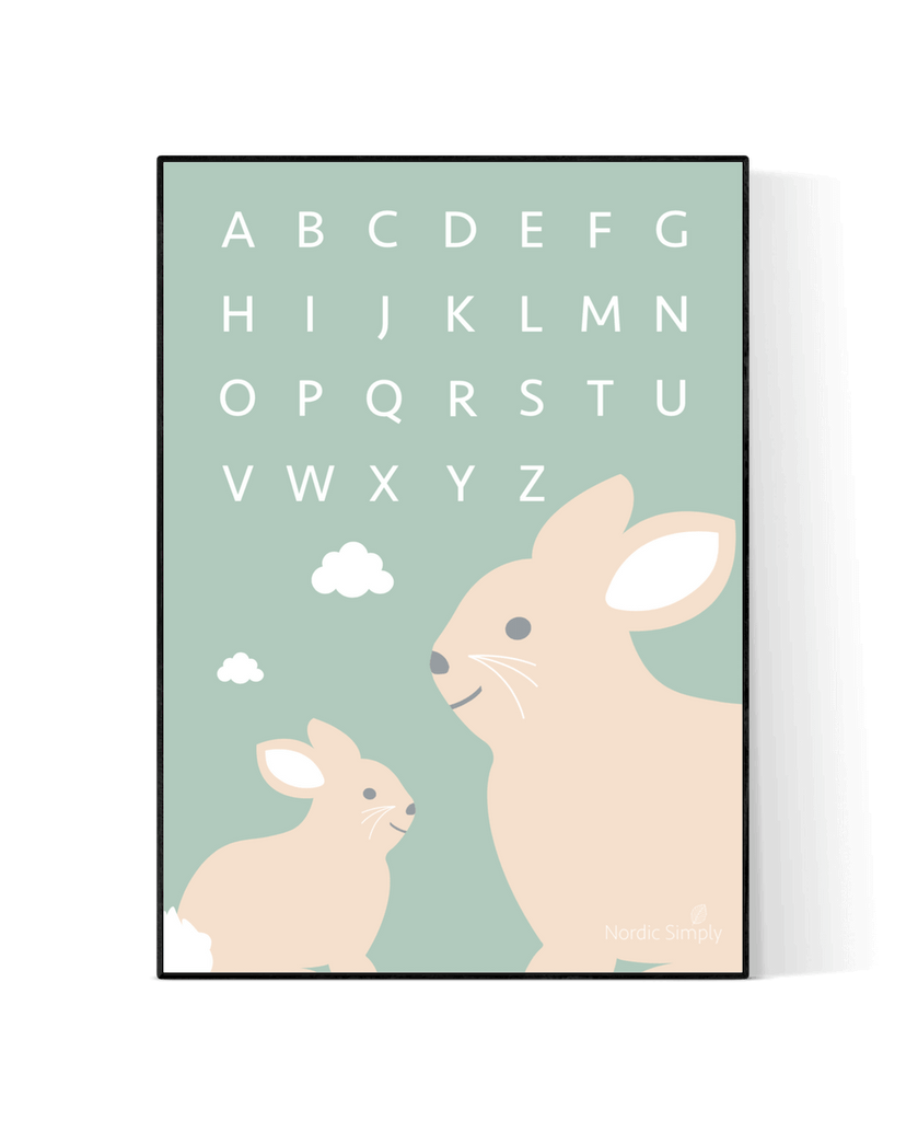 Alfabetplakat-engelsk-ABC-kanin-nordicsimply