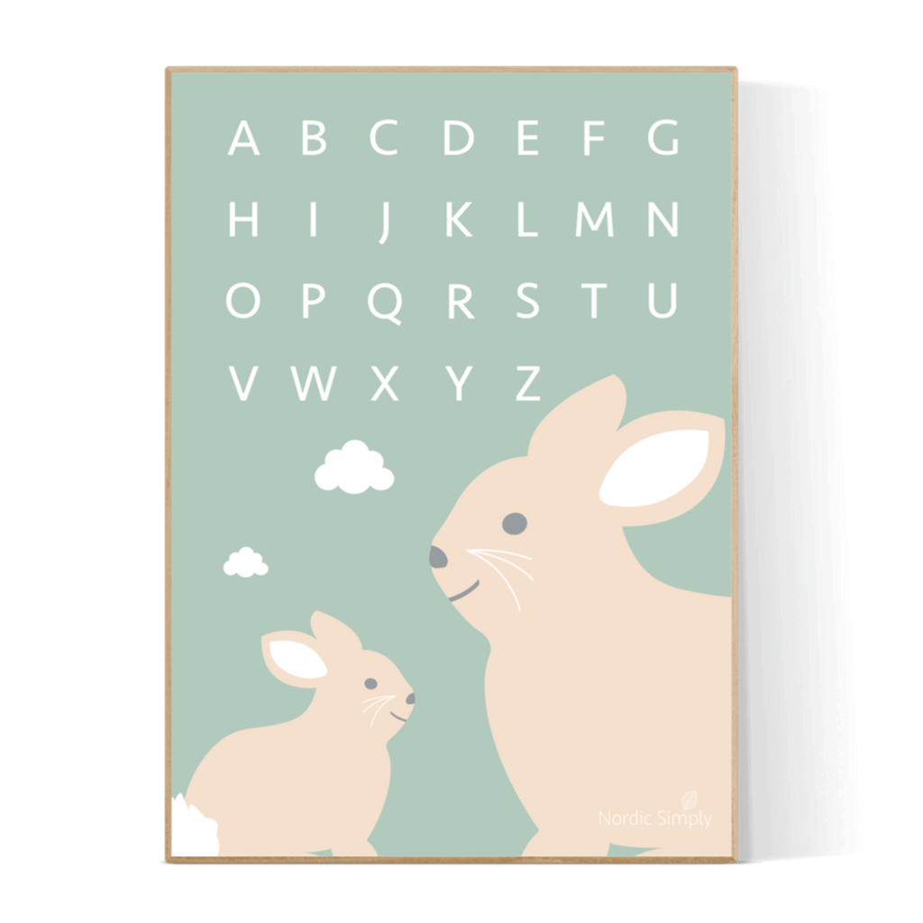 Alfabetplakat-engelsk-ABC-kanin-nordicsimply