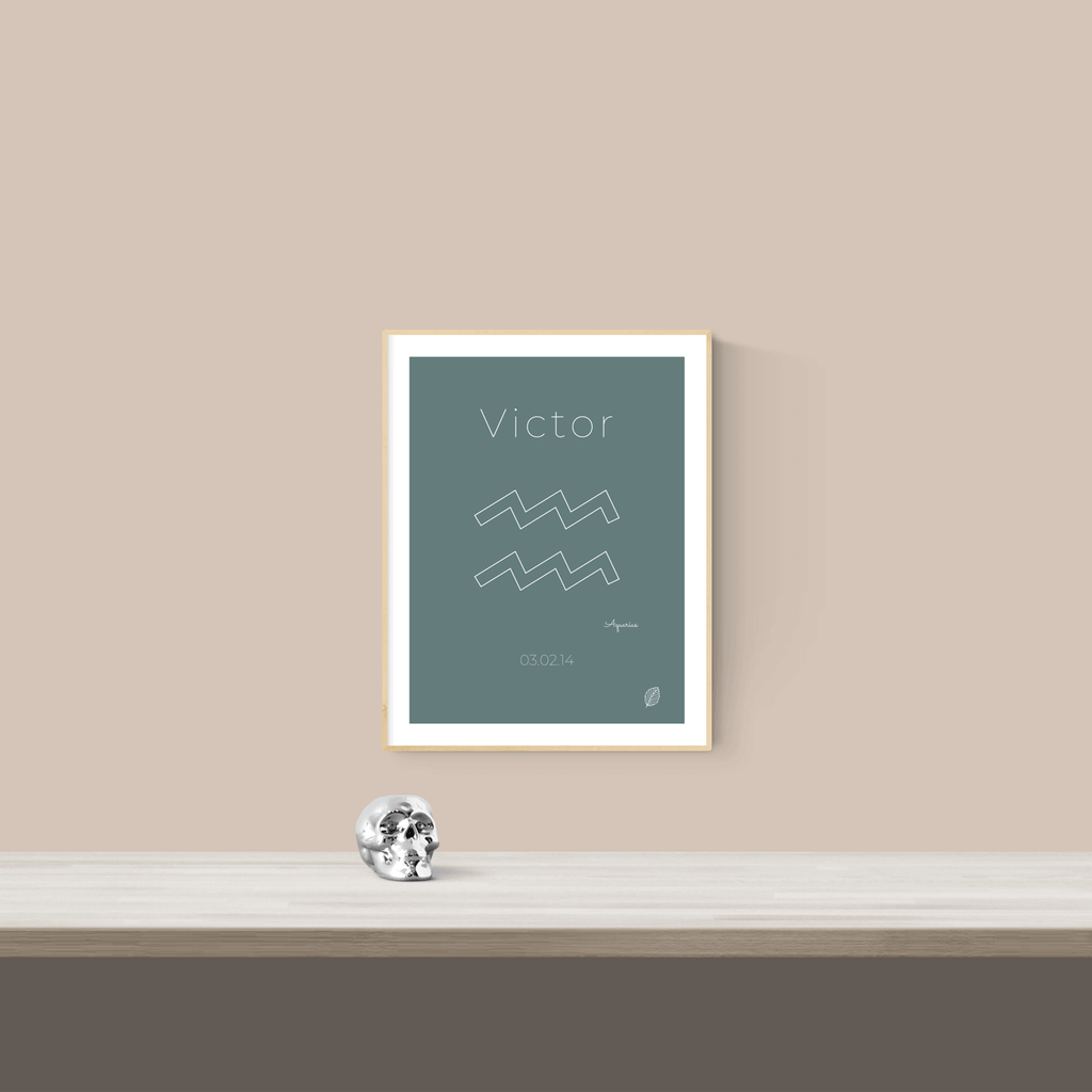 Aquarius-zodiac-plakat-stjernetegn-nordicsimply