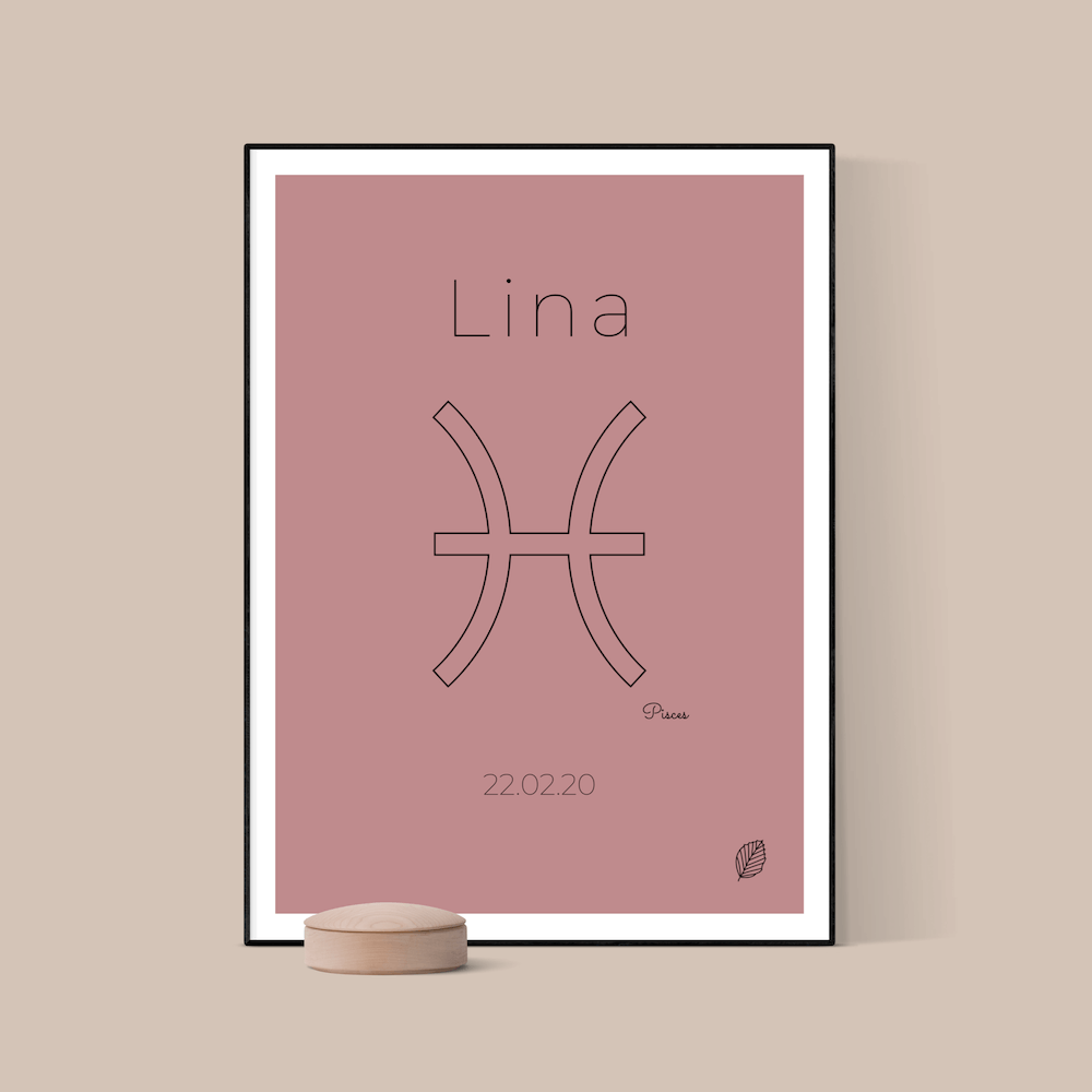 Pisces-zodiac-plakat-stjernetegn-nordicsimply