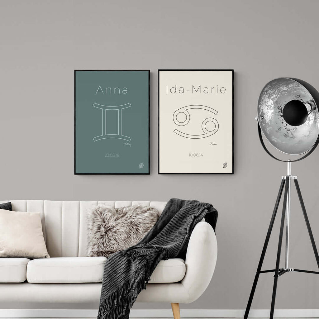 Stjernetegn-plakat-krebs-offwhite-stor-nordicsimply