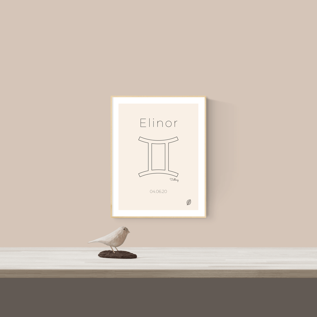 Stjernetegn-plakat-tvillinger-offwhite-lille-nordicsimply